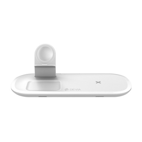 Devia 3 в 1 беспроводное зарядное устройство для iPhone | Airpods | Apple Watch 5V | 2A | 15W | + кабель USB-C | белое image 3