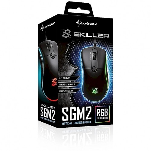 Sharkoon Skiller SGM2 spēļu pele datoram | LED | 6400 DPI | USB | melna image 3