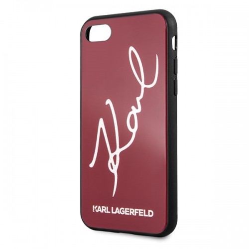 Karl Lagerfeld KLHCI8DLKSRE Signature Glitter Silicone Cover Чехол для Apple iPhone 7 | 8 | SE 2020 Красный image 3