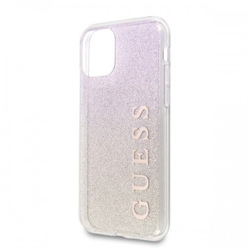 Guess GUHCN65PCUGLGPI Hard Gradient Glitter Case Чехол для Apple iPhone 11 Pro Max Розовый - Золотой image 3