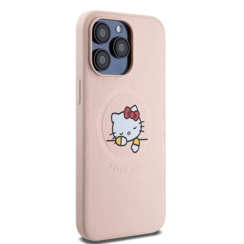 Hello Kitty PU Kitty Asleep Logo MagSafe Case for iPhone 15 Pro Max Pink image 3