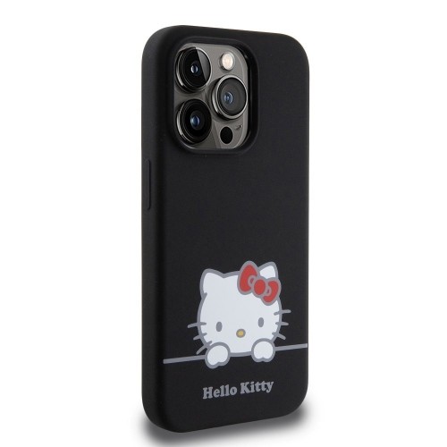 Hello Kitty Liquid Silicone Daydreaming Logo Case for iPhone 15 Pro Black image 3