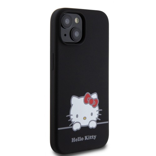 Hello Kitty Liquid Silicone Daydreaming Logo Case for iPhone 15 Black image 3