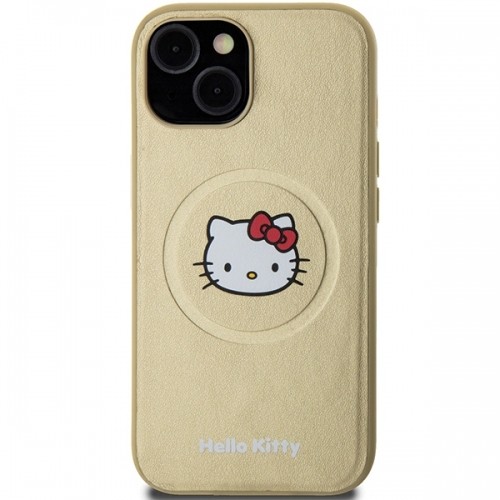 Hello Kitty HKHMP15SPGHCKD iPhone 15 6.1" złoty|gold hardcase Leather Kitty Head MagSafe image 3