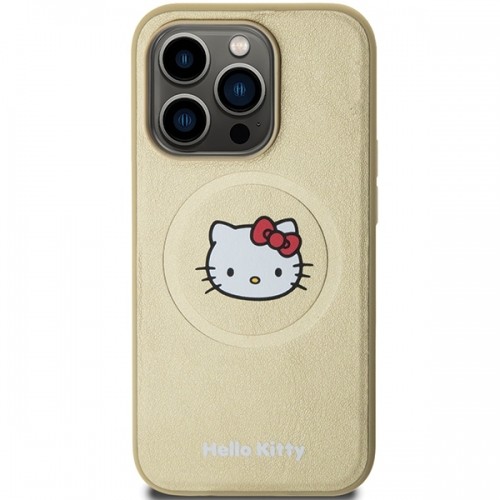 Hello Kitty HKHMP13LPGHCKD iPhone 13 Pro | 13 6.1" złoty|gold hardcase Leather Kitty Head MagSafe image 3