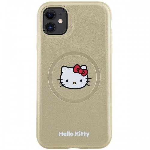 Hello Kitty HKHMN61PGHCKD iPhone 11 | Xr 6.1" złoty|gold hardcase Leather Kitty Head MagSafe image 3