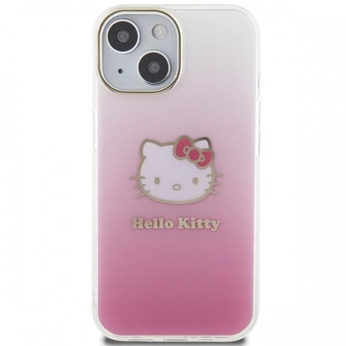 Hello Kitty HKHCP15SHDGKEP iPhone 15 6.1 różowy|pink hardcase IML Gradient Electrop Kitty Head image 3