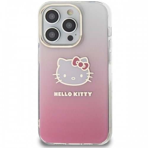 Hello Kitty HKHCP15LHDGKEP iPhone 15 Pro 6.1" różowy|pink hardcase IML Gradient Electrop Kitty Head image 3