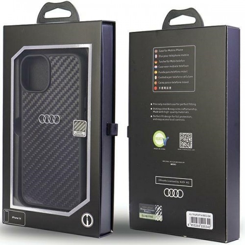 Audi Carbon Fiber iPhone 14 6.1" czarny|black hardcase AU-TPUPCIP14-R8|D2-BK image 3