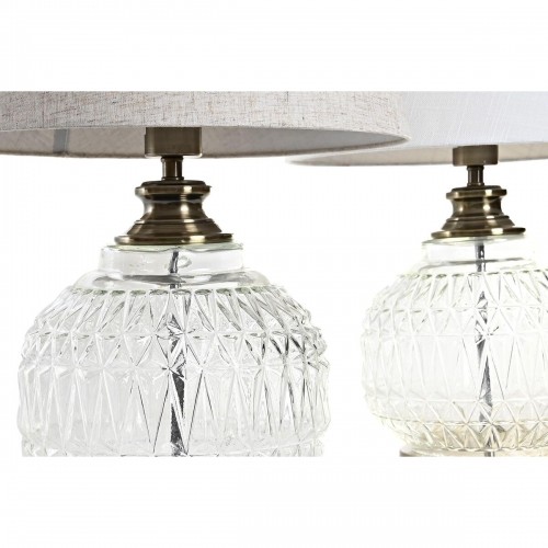 Desk lamp Home ESPRIT White Beige Metal Crystal 38 x 38 x 54 cm (2 Units) image 3