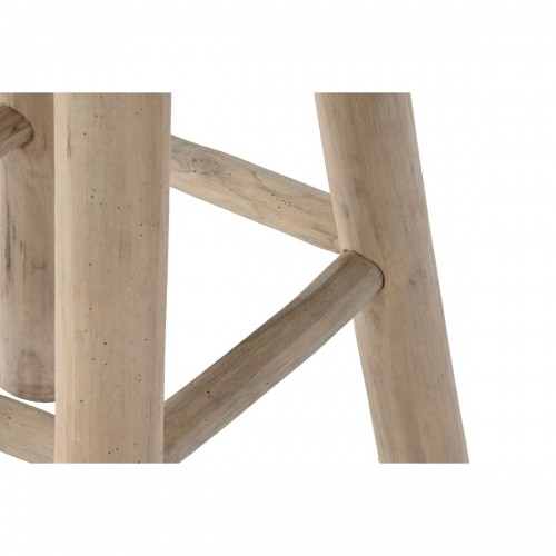 Stool Home ESPRIT White Natural Teak Fibre 32 x 32 x 75 cm image 3