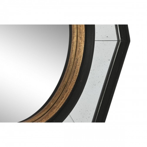 Настенное зеркало Home ESPRIT Чёрный Позолоченный Деревянный Отделка состаренная 65 x 5 x 65 cm image 3