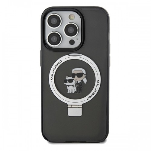 Karl Lagerfeld KLHMP14XHMRSKCK iPhone 14 Pro Max 6.7" czarny|black hardcase Ring Stand Karl&Choupettte MagSafe image 3