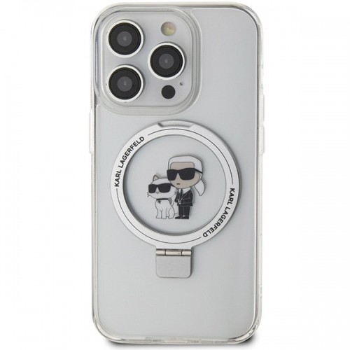 Karl Lagerfeld KLHMP14XHMRSKCH iPhone 14 Pro Max 6.7" biały|white hardcase Ring Stand Karl&Choupettte MagSafe image 3