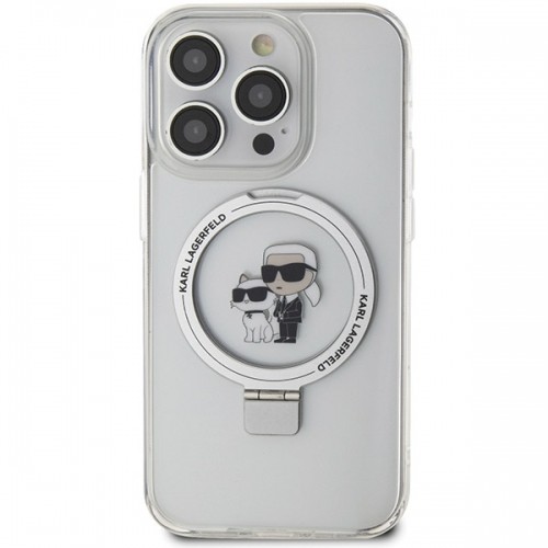 Karl Lagerfeld KLHMP13XHMRSKCH iPhone 13 Pro Max 6.7" biały|white hardcase Ring Stand Karl&Choupettte MagSafe image 3