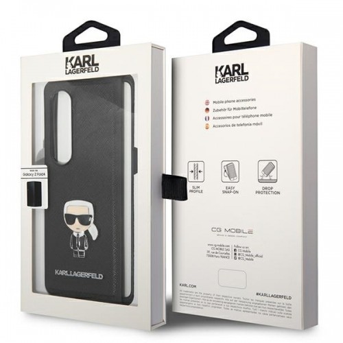 Karl Lagerfeld PU Saffiano Ikonik Case for Samsung Galaxy Z Fold 4 Black image 3