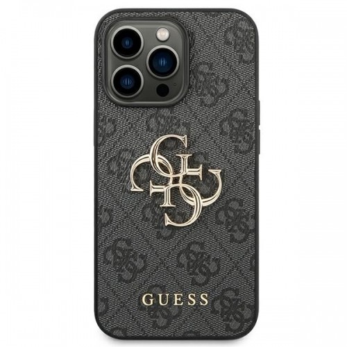 Guess PU 4G Metal Logo Case for iPhone 14 Pro Max Grey image 3