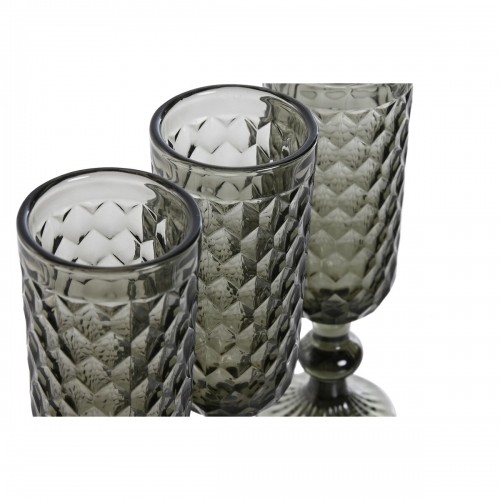 Set of cups Home ESPRIT Grey Crystal 150 ml (6 Units) image 3