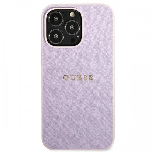 Guess PU Leather Saffiano Case for iPhone 13 Pro Purple image 3