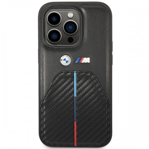 BMW BMHCP14L22NSTB iPhone 14 Pro 6.1" czarny|black Stamped Tricolor Stripe image 3