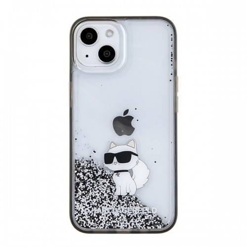 Karl Lagerfeld KLHCP15SLKCNSK iPhone 15 6.1" transparent hardcase Liquid Glitter Choupette image 3