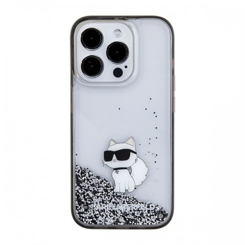 Karl Lagerfeld KLHCP15LLKCNSK iPhone 15 Pro 6.1" transparent hardcase Liquid Glitter Choupette image 3