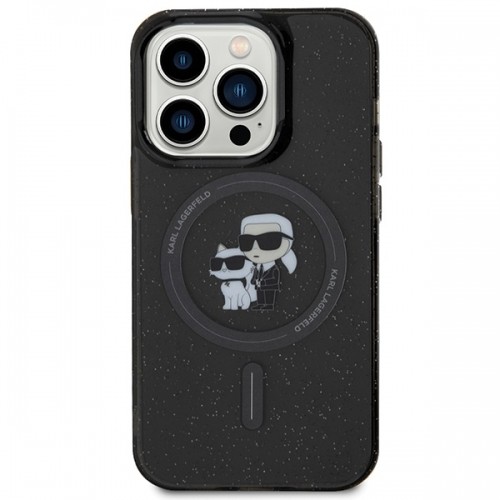 Karl Lagerfeld KLHMP15LHGKCNOK iPhone 15 Pro 6.1" czarny|black hardcase Karl&Choupette Glitter MagSafe image 3