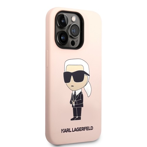 Karl Lagerfeld Liquid Silicone Ikonik NFT Case for iPhone 15 Pro Pink image 3