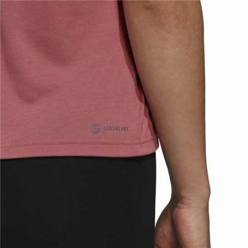 Sieviešu Krekls ar Īsām Piedurknēm Adidas trainning Floral  Tumši rozā image 3