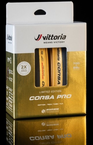 Riepas 28" Vittoria Corsa PRO TLR Double Pack 700x28c / 28-622 GOLD Limited edition image 3