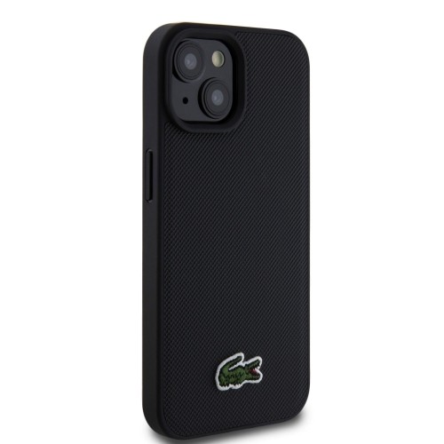 Lacoste Iconic Petit Pique Woven Logo MagSafe Case for iPhone 15 Black image 3