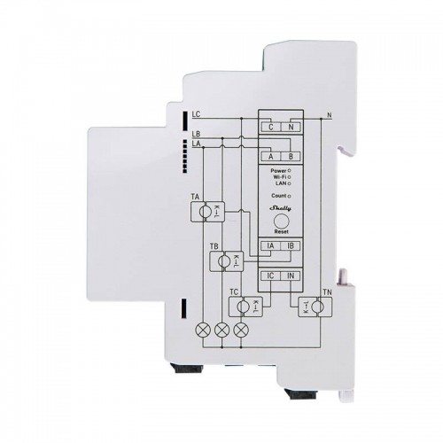 3-phase Energy Meter Shelly PRO 3EM 120A Wi-Fi image 3