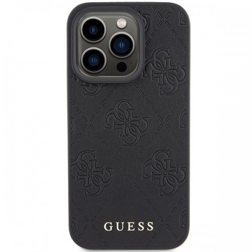 Guess GUHCP15XP4EPMK iPhone 15 Pro Max 6.7" czarny|black hardcase Leather 4G Stamped image 3