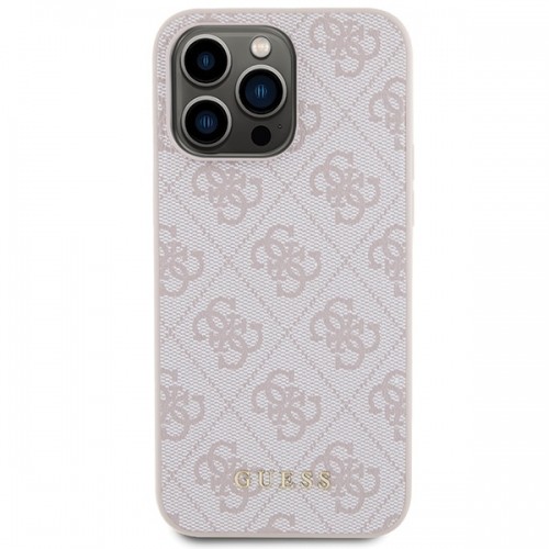 Guess GUHCP15XG4GFPI iPhone 15 Pro Max 6.7" różowy|pink hard case 4G Metal Gold Logo image 3