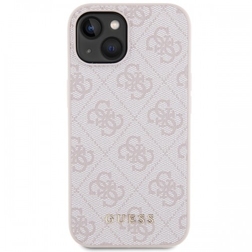 Guess GUHCP15SG4GFPI iPhone 15 6.1" różowy|pink hard case 4G Metal Gold Logo image 3