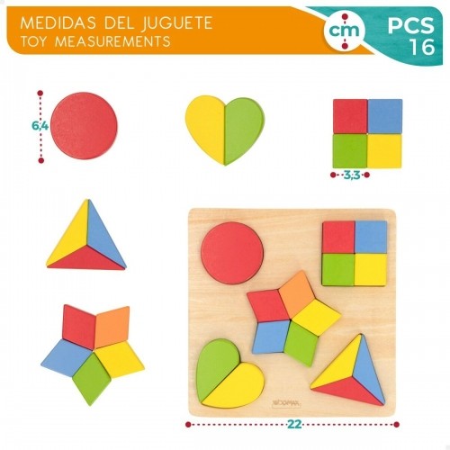 Child's Wooden Puzzle Woomax Shapes + 12 Months 16 Pieces (6 Units) image 3