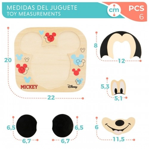 Koka Puzle Bērniem Disney Mickey Mouse + 12 mēneši 6 Daudzums (12 gb.) image 3