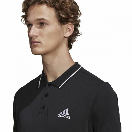 Vīriešu Polo ar Īsām Piedurknēm Adidas Aeroready essentials Melns image 3