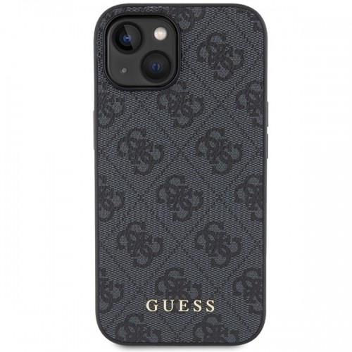 Guess GUHCP15MG4GFGR iPhone 15 Plus 6.7" szary|grey hard case 4G Metal Gold Logo image 3