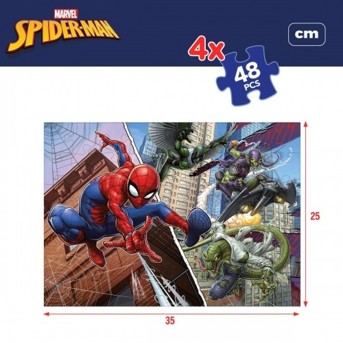 Child's Puzzle Spider-Man Double-sided 4-in-1 48 Pieces 35 x 1,5 x 25 cm (6 Units) image 3