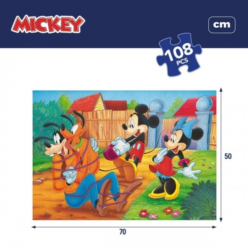 Puzle Bērniem Mickey Mouse Abpusējs 108 Daudzums 70 x 1,5 x 50 cm (6 gb.) image 3