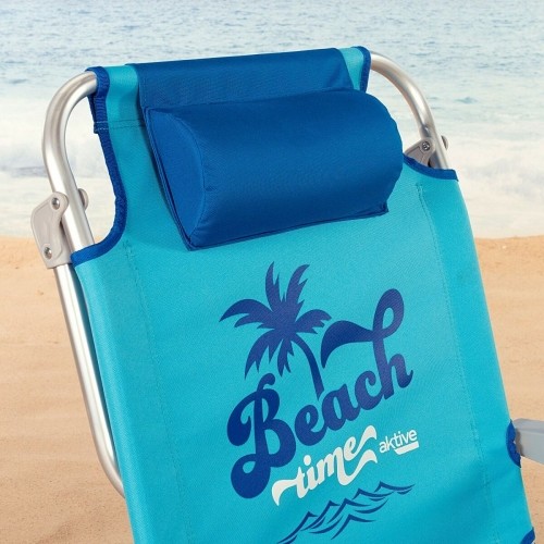 Beach Chair Aktive Foldable Blue 53 x 80 x 58 cm (2 Units) image 3