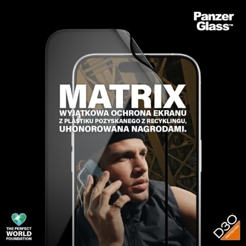 PanzerGlass Matrix D3O UWF iPhone 15 Pro 6.1" Ultra-Wide-Fit rPET Screen Protection Easy Aligner Included 2818 hybryda image 3