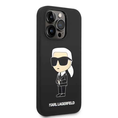 Karl Lagerfeld Liquid Silicone Ikonik NFT Case for iPhone 15 Pro Max Black image 3