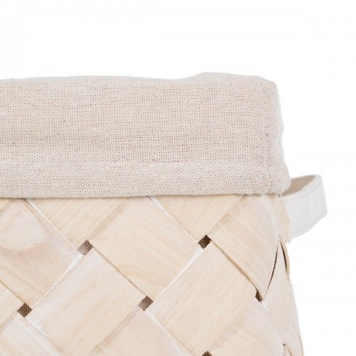 Basket set White Wood Fabric 39,5 x 30 x 24 cm (3 Units) image 3