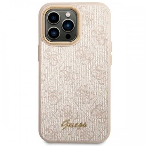 Guess PC|TPU 4G Metal Camera Outline Case for iPhone 14 Pro Pink image 3