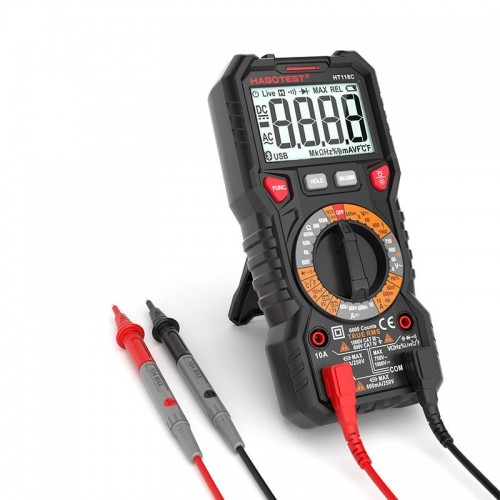 Digital Multimeter with Flashlight Habotest HT118C, True RMS, NCV, battery testing image 3