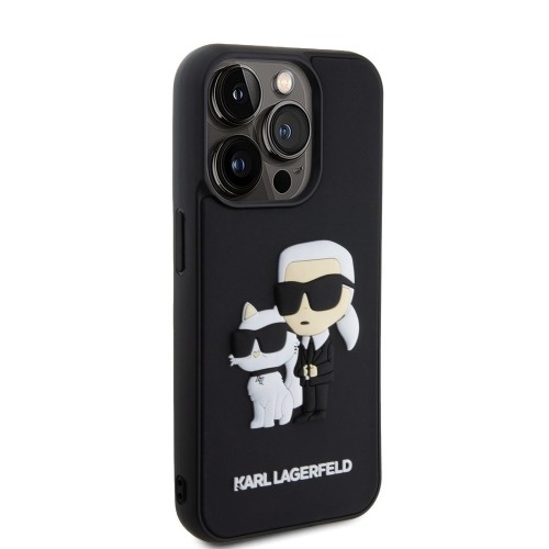 Karl Lagerfeld 3D Rubber Karl and Choupette Case for iPhone 14 Pro Black image 3