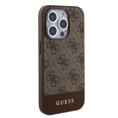 Guess PU 4G Stripe MagSafe Case for iPhone 15 Pro Max Brown image 3