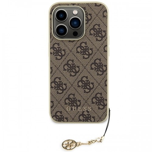 Guess GUHCP15XGF4GBR iPhone 15 Pro Max 6.7" brązowy|brown hardcase 4G Charms Collection image 3